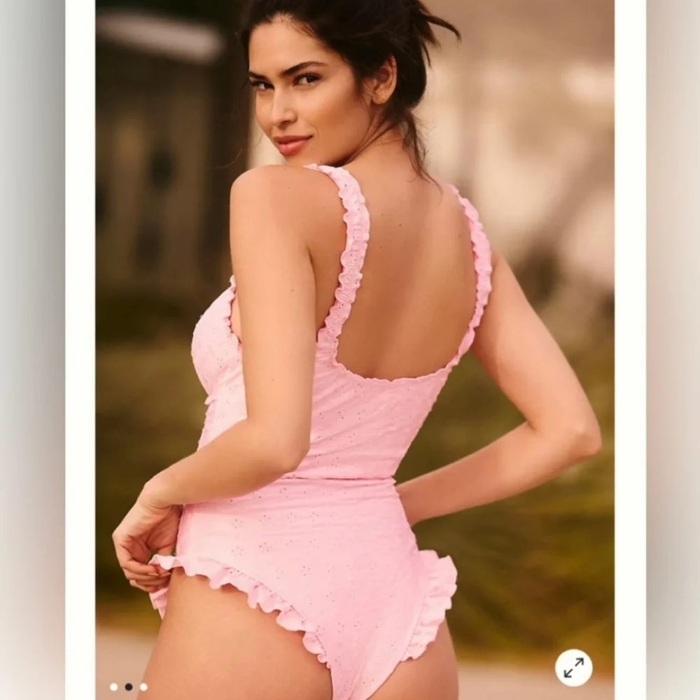 New!Frankie's‎ Bikinis Lucia Eyelet One Piece Swimsuit